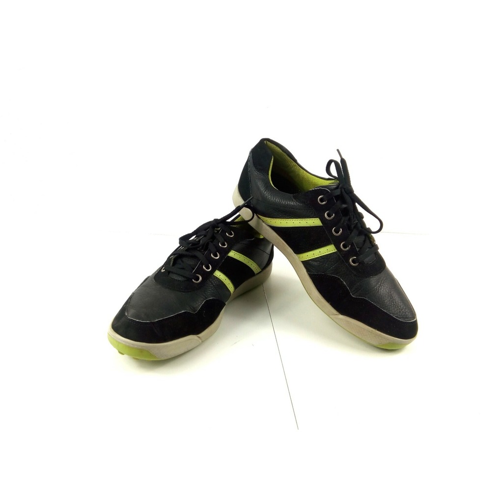 FootJoy Contour 54397 Golf Shoes Sneaker Men 9M Black Green Leather Spikeless